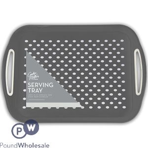 Cooke & Miller Anti-Slip Grey Serving Tray 28.5cm X 40.5cm