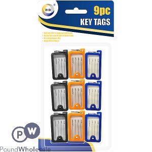 DID Key Tags Assorted Colours 9pc
