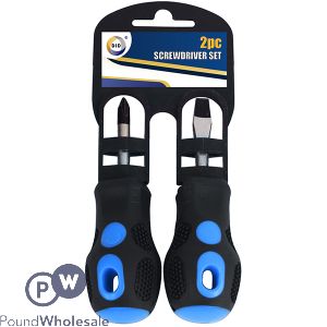 DID Gripped Stubby Phillips & Slotted Screwdriver Set 2pc