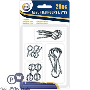DID Assorted Hooks & Eyes Set 20pc