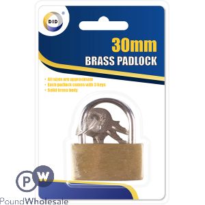 DID Solid Brass Padlock 30mm