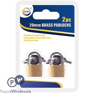 DID Brass Padlocks With Keys Set 2pc