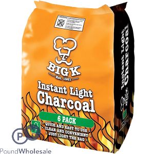 Big K Instant Light Charcoal 6 Pack (6 X 1kg)