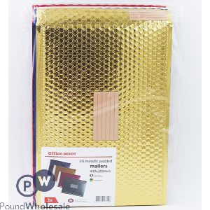 J/6 Metallic Padded Bubble Envelopes 3 Pack