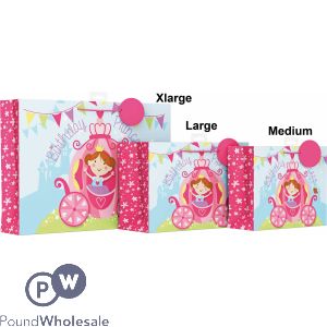 Kids Princess Design Gift Bag Extra Large Size Only(group Image For Size Illustration Purpose Only)