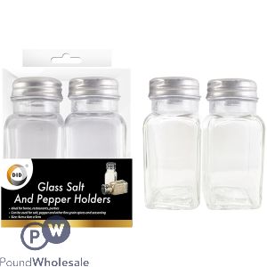 DID Glass Salt & Pepper Holders 4cm X 4cm X 9cm