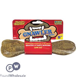 Munch & Crunch Beef Gnawler Dog Bone 8" CDU