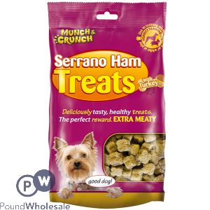 Munch & Crunch Serrano Ham & Turkey Dog Treats 175G CDU