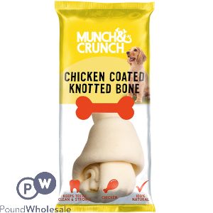 Munch &amp; Crunch Chicken-Coated Knotted Dog Bone