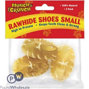 Munch & Crunch Rawhide Mini Shoes Small 3 Pack