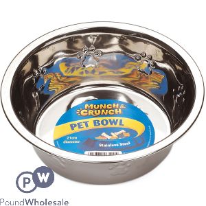 Munch & Crunch Metal Pet Bowl 1.2l