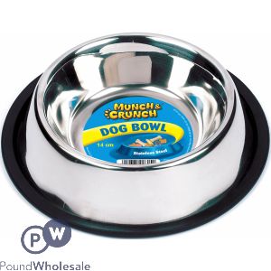 Munch &amp; Crunch Anti-Skid Metal Dog Bowl 14cm