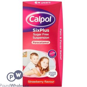 Calpol Sixplus Paracetamol Sugar-free Strawberry 6 Years+ 80ml