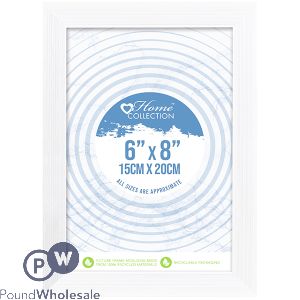 Home Collection Cambridge White Glass Photo Frame 6" X 8"