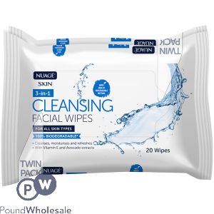 Nuage Skin 3-in-1 Cleansing Facial Wipes Twin Pack