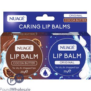 Nuage Original &amp; Cocoa Butter Caring Lip Balms 20g 2 Pack