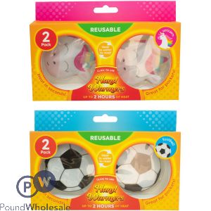 Reusable Unicorn & Football Hand Warmers 2 Pack Assorted