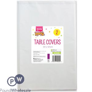Jaunty Time To Party White Plastic Table Covers 121cm 2 Pack
