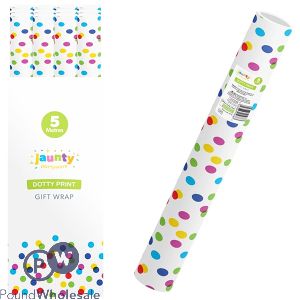 Jaunty Coloured Dotty Print Gift Wrap 5m X 0.7m CDU