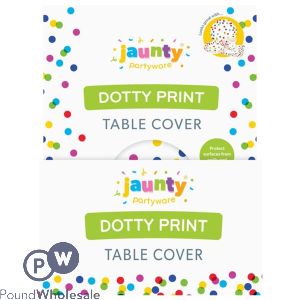 Jaunty Dotty Print Plastic Table Cover CDU 1.8m X 1.4m