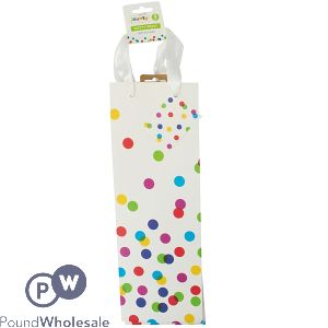 Jaunty Coloured Dotty Gift Bag Bottle 2 Pack