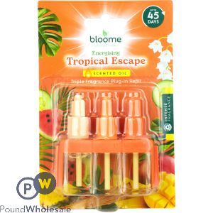 Bloome Energising Tropical Escape Scented Oil Triple Fragrance Plug-In Refill 3 X 7ml