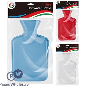 DID Hot Water Bottle Assorted Colours 1L