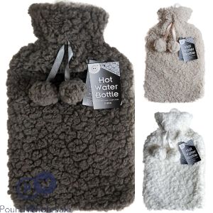 DID Soft Teddy Plush Cover Hot Water Bottle 2L Assorted