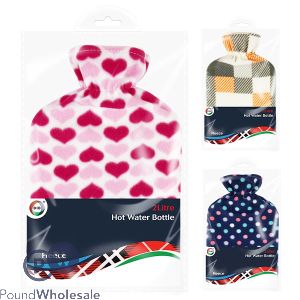 DID Hot Water Bottle & Cover Assorted 2l