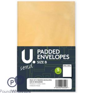 5 Pack Size B Padded Envelopes 140mm X 220mm