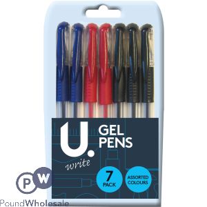 U. Assorted Colour Gel Pens 7 Pack
