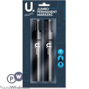 2pk Jumbo Black Permanent Markers 