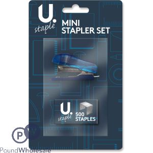 U. Mini Stapler With 500 Staples Set 
