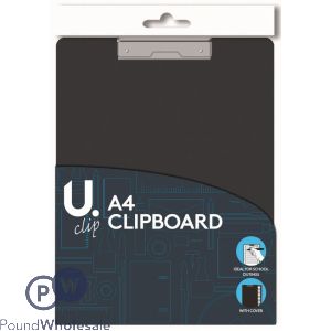 U. Black A4 Clipboard With Cover
