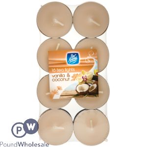 Pan Aroma Colour Tea Lights Vanilla & Coconut 16-pack