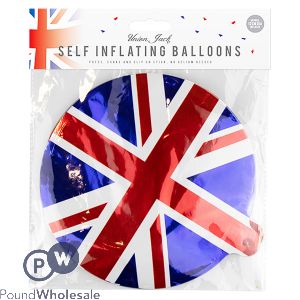 Pop Union Jack Self-Inflating Balloon 2 Pack