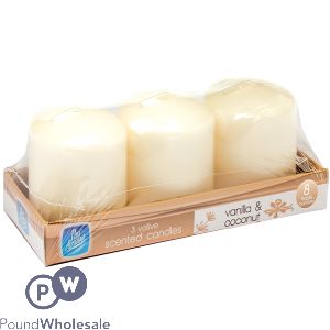 Pan Aroma Vanilla & Coconut Votive Scented Candles 3 Pack