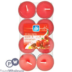 Pan Aroma Apple & Cinnamon Tea Light Candles 16 Pack
