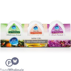 Pan Aroma Assorted Mini Gel Scented Air Freshener 3 Pack