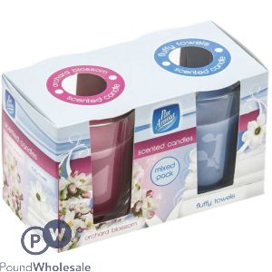 Pan Aroma Orchard Blossom & Fluffy Towels Double Pack Glass Pot Candle 2 Pack