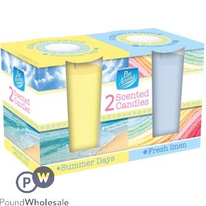 Pan Aroma Summer Days & Fresh Linen Scented Glass Candle 2 Pack