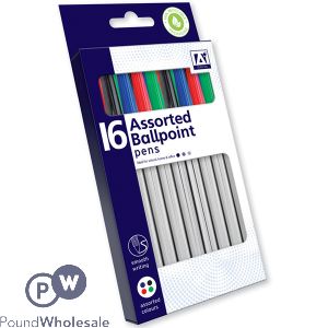 Ballpoint Pens Assorted Colours 16 Pack