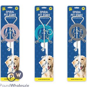 Kingdom Spiral Pet Stake 5m Assorted Colours