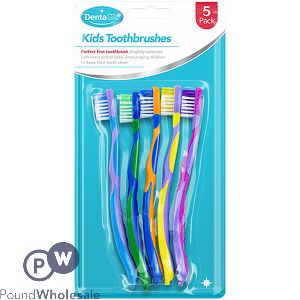 Dentaglo Assorted Colour Kids Toothbrushes 5 Pack