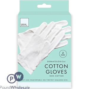 Forever Beautiful Dermatological White Cotton Gloves 2 Pack