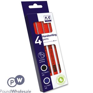 Handwriting Pens Black & Blue 4-Pack