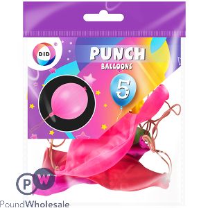 DID Punch Balloons Assorted Colour 5 Pack
