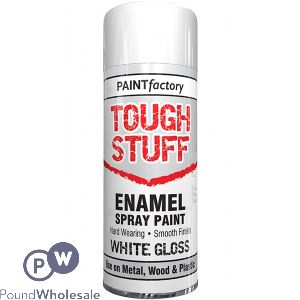 Paint Factory Tough Stuff Enamel Spray Paint White Gloss 400ml
