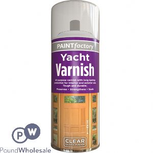 Paint Factory Household Spray Yacht Clear Gloss Varnish 250ml