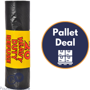 Rm Extra Heavy Duty 110G 20pk Black Refuse Sacks (110l) 30 Rolls In A Box Pallet Deal